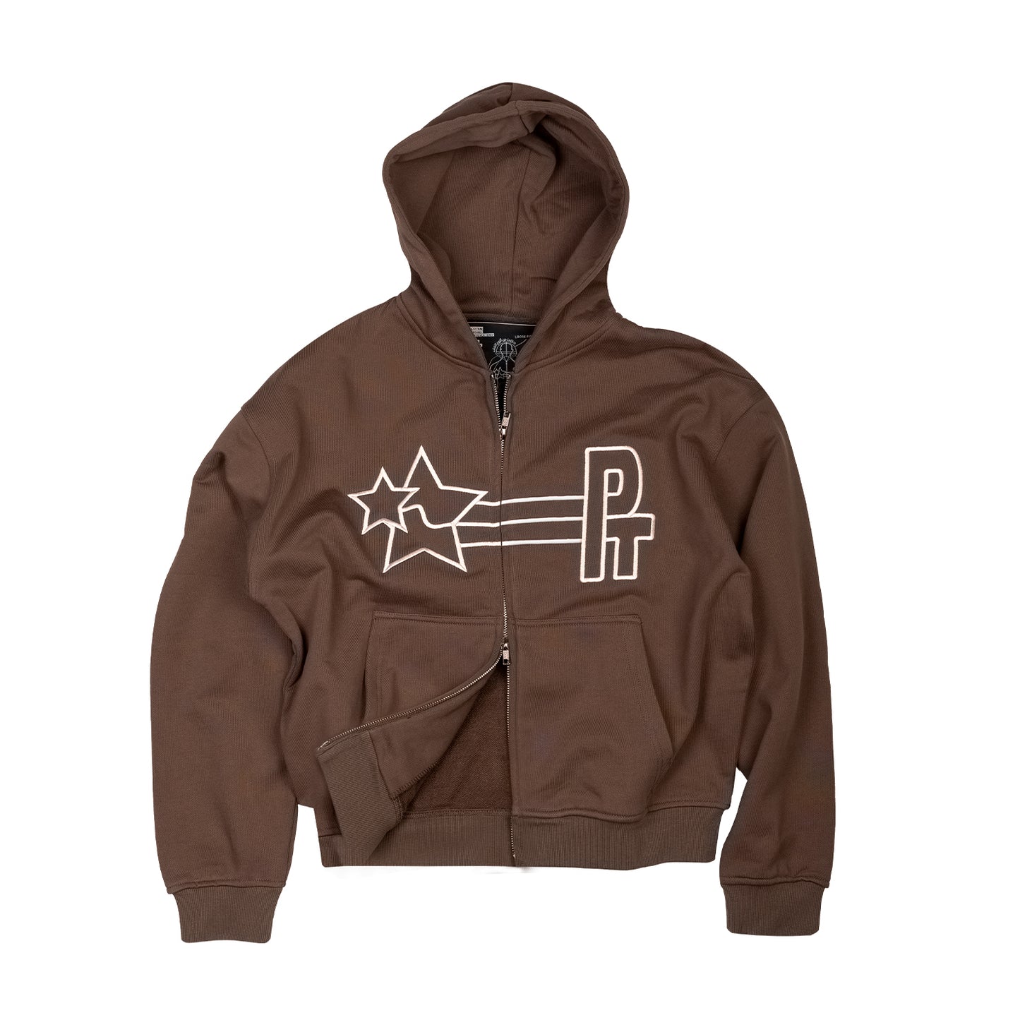 PT LOGO SWEAT HOODED - Brown
