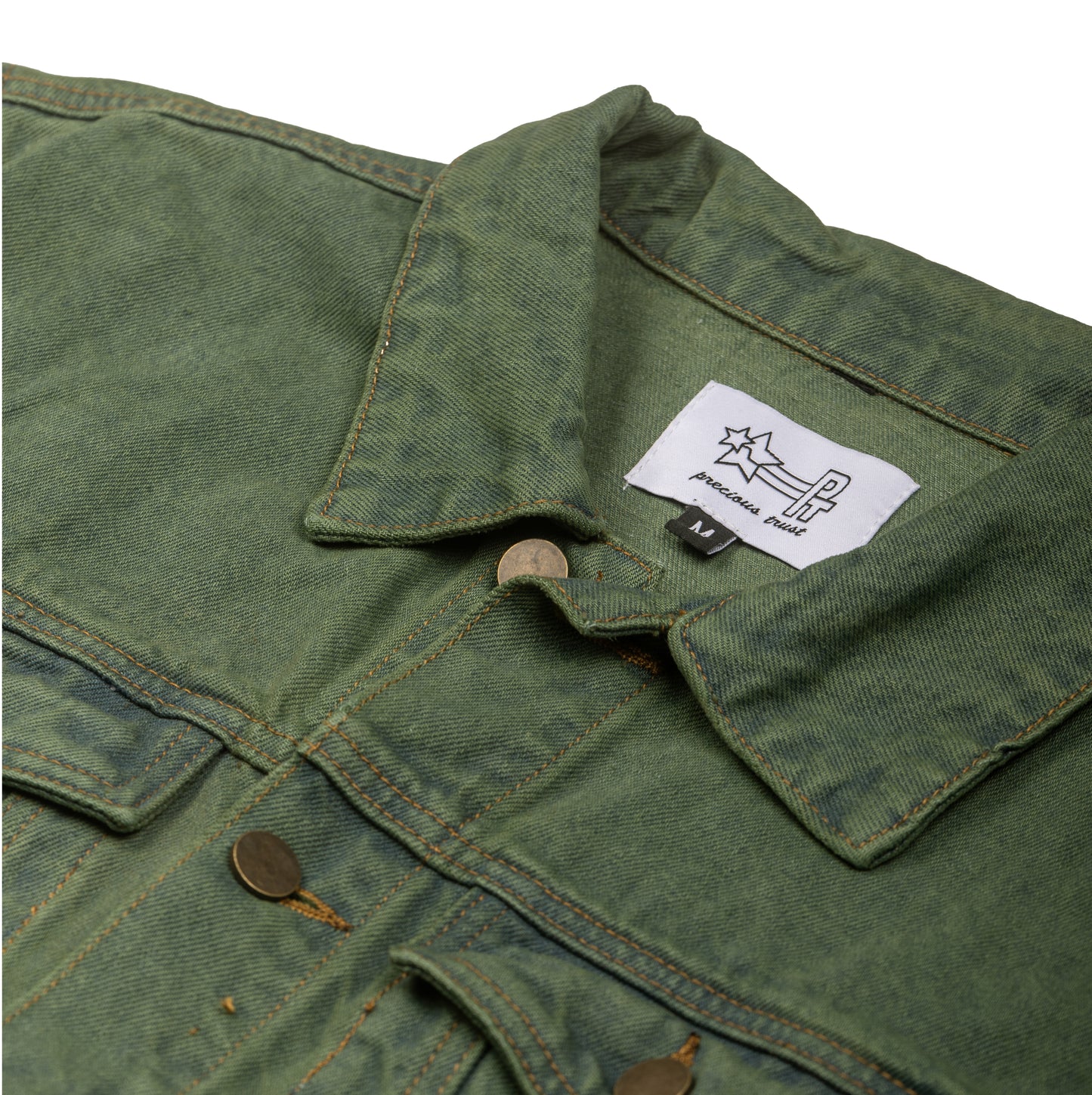 PT DISTRESSED DENIM JACKET - Green