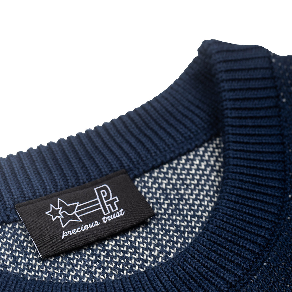 PT JACQUARD LOGO SWEATER  - Navy