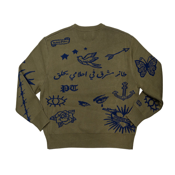 PT TATTOO KNIT - Olive