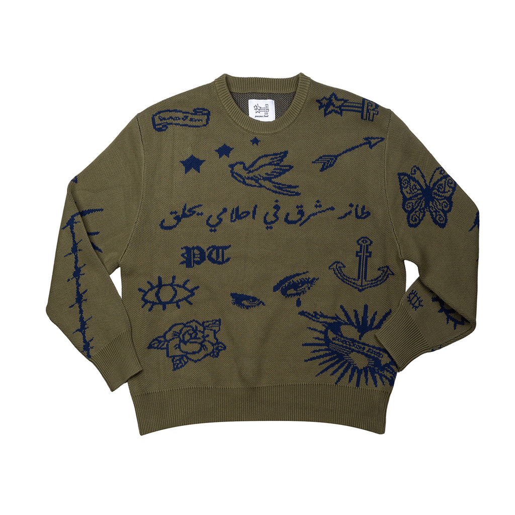 PT TATTOO KNIT - Olive
