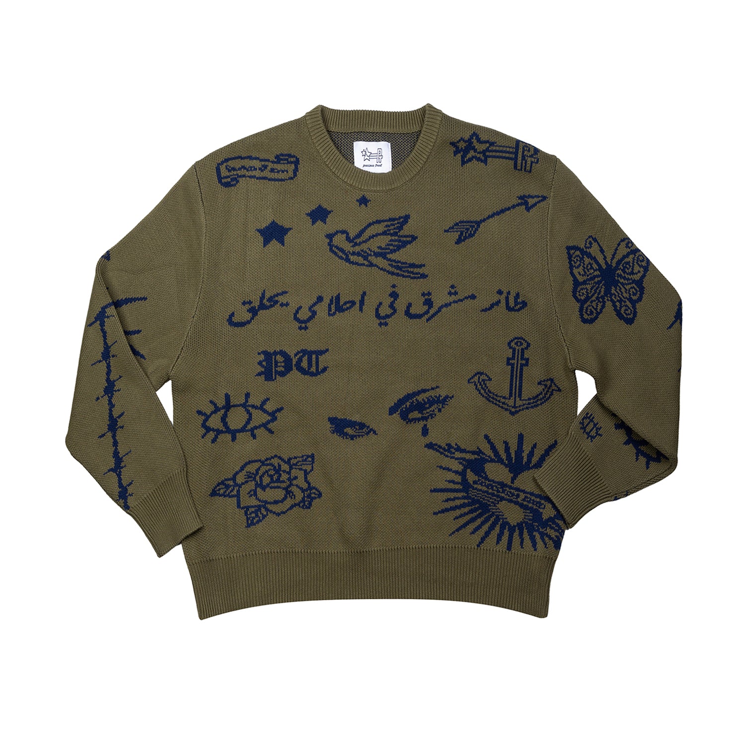 PT TATTOO KNIT - Olive