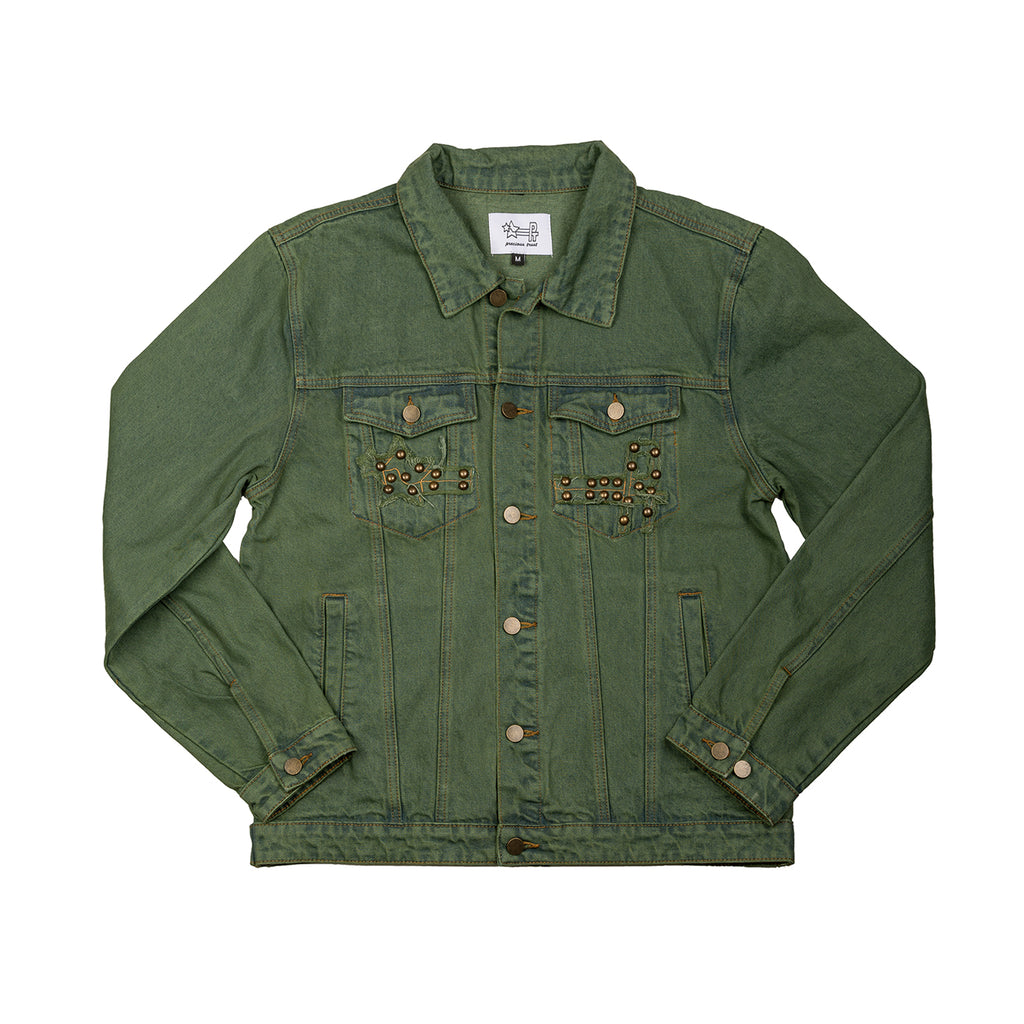 PT DISTRESSED DENIM JACKET - Green
