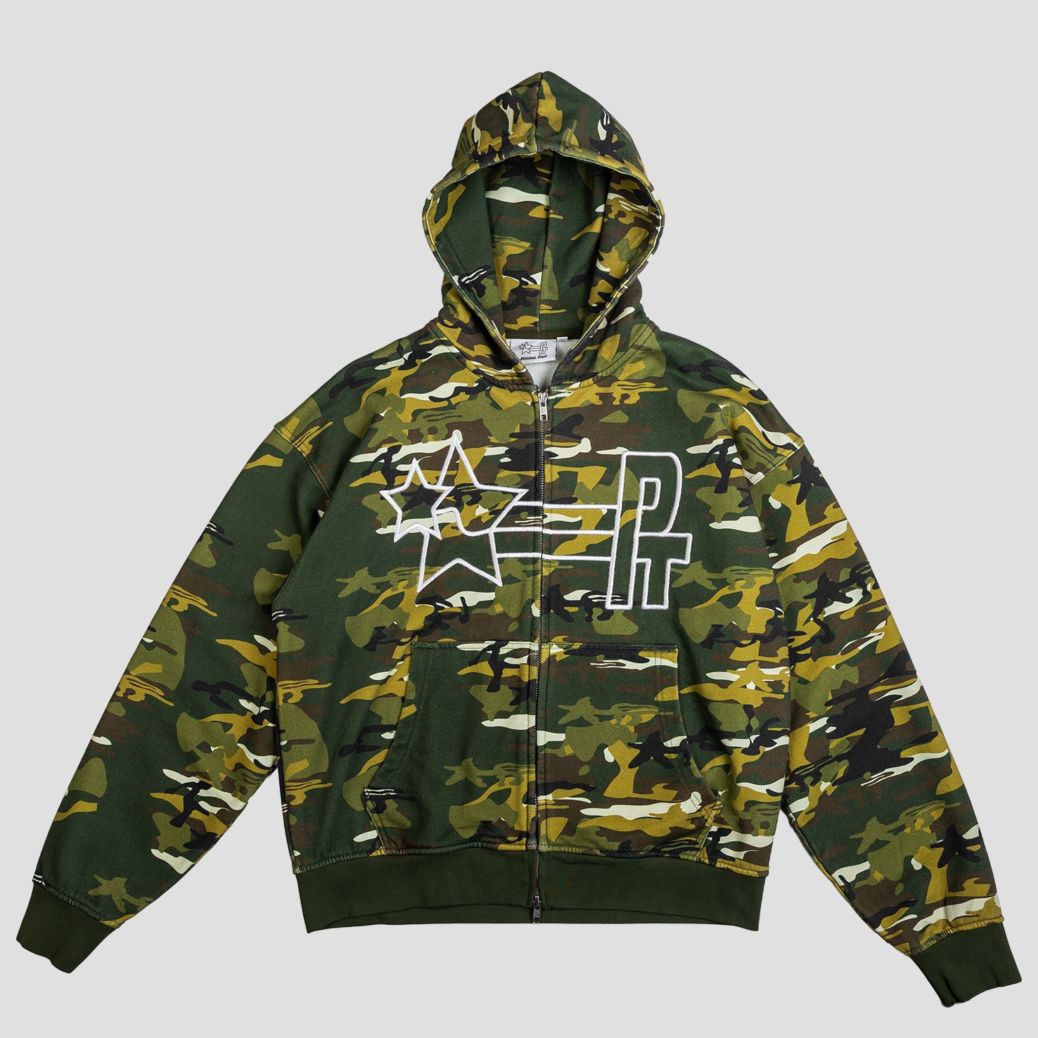 PT STAMP LOGO ZIP UP HOODIE (CAMO)
