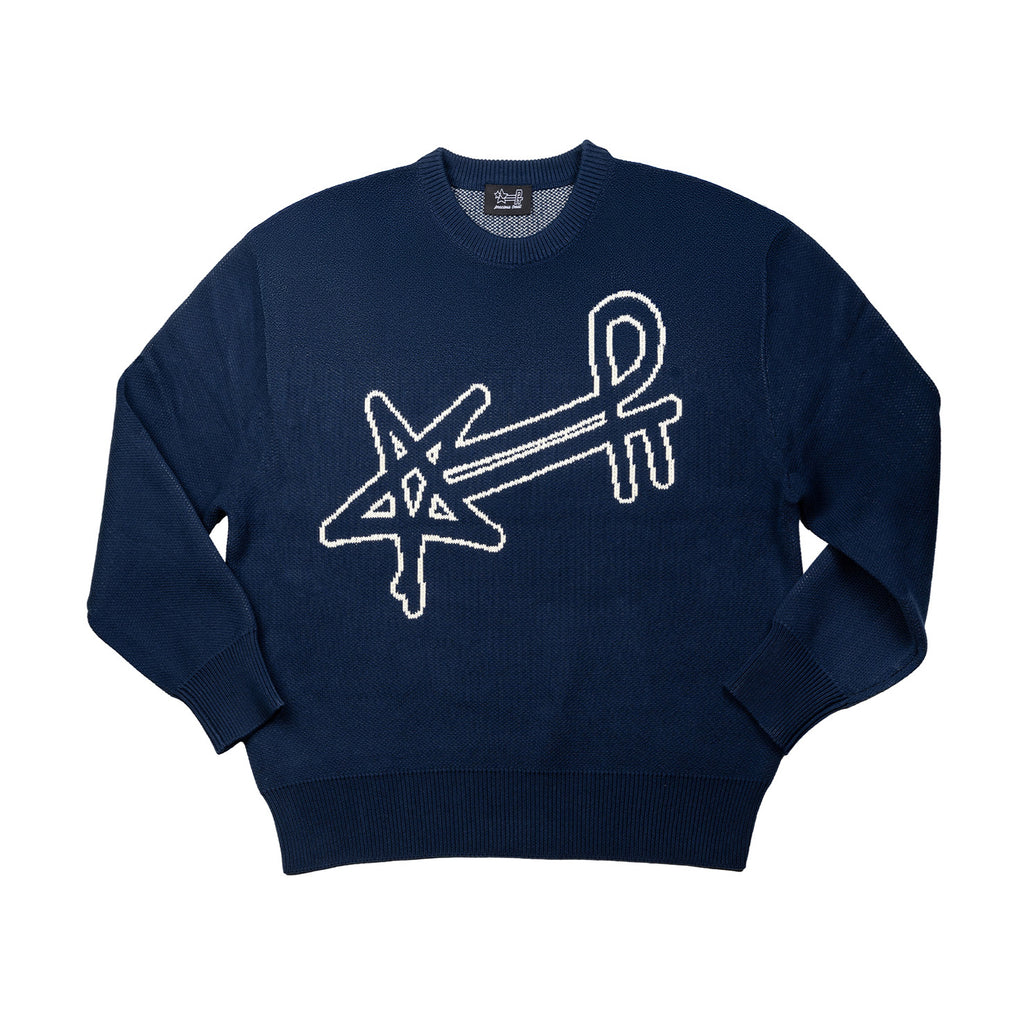 PT JACQUARD LOGO SWEATER  - Navy