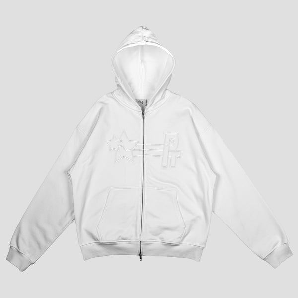PT STAMP LOGO ZIP HOODIE (WHITE)