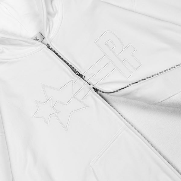 PT STAMP LOGO ZIP HOODIE (WHITE)