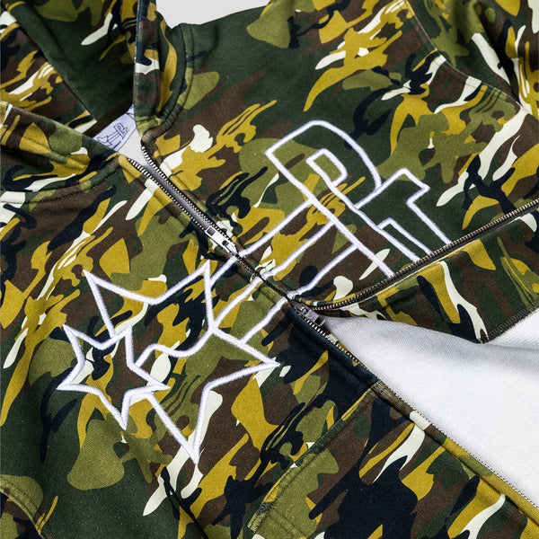 PT STAMP LOGO ZIP UP HOODIE (CAMO)